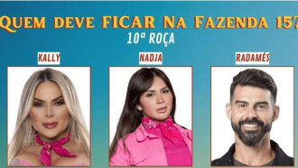 Enquete A Fazenda 15 + Votação R7: quem sai: Kally, Nadja ou Radamés? E quem fica na 10ª Roça?