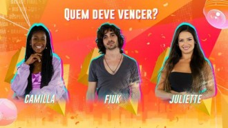 Enquete BBB 21: Quem merece ganhar a final? Vote em Camilla, Fiuk ou Juliette