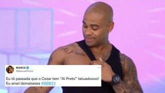 Cantora de 'Ai, Preto' comenta tatuagem de Cezar, do BBB 23