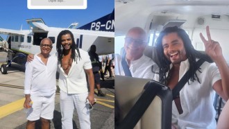 Diogo Almeida leva o pai para passeio aéreo
