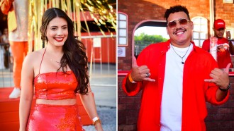 Ex-BBB Fernanda desfila com look sexy e Buda joga capoeira em São Paulo