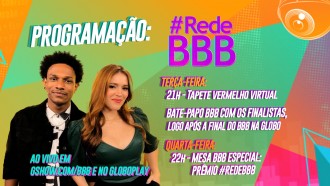 Final do BBB21: confira a programação da #RedeBBB