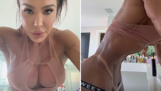 Gracyanne Barbosa mostra a técnica do vácuo abdmonial