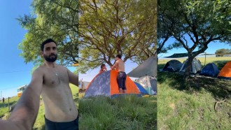 Matteus Amaral acampa com a nova namorada