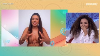 No Bate-Papo BBB, Fernanda conta fofocas para Pitel: 'Fanfic'