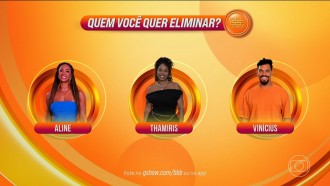 Quem está no 8º Paredão do BBB 25? Aline, Thamiris e Vinícius