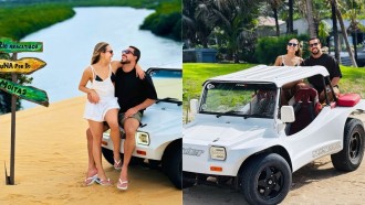 Renata e Maike fazem passeio de buggy no Ceará: 'Segura, vida'