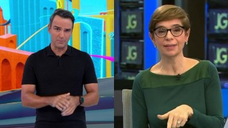 Tadeu Schmidt manda recado para Renata Lo Prete: 'Um beijo'