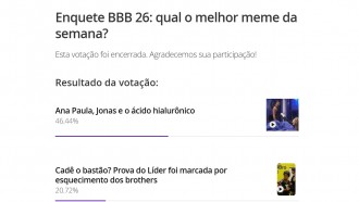 Veja qual foi o meme escolhido da semana no BBB 26