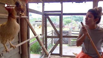 Hariany Almeida batiza galinhas com os nomes das amigas