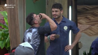 Lucas e Jorge comem ovo cru após Prova do Fazendeiro