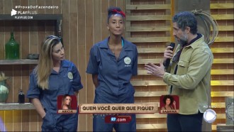 Na Roça, Aricia Silva e Sabrina Paiva pedem votos ao público