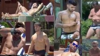 Peões capricham no visual para curtir a piscina