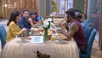 Peões tomam café da manhã com Thiago Rodrigues e Dani Moreno