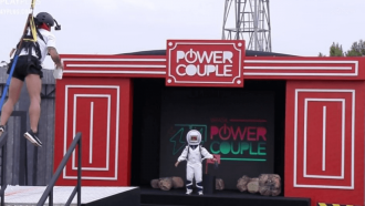 Na Prova dos Homens do Power Couple, maridos são lançados ao ar
