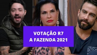 Votação do R7 para eliminar Erasmo, Rico ou Solange da Fazenda