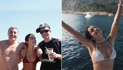 Jade Picon abre álbum de fim de ano, com fotos na praia e ao lado do irmão, Leo Picon