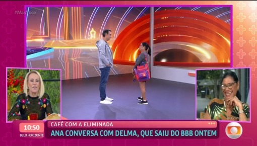 No Mais Você, Delma elogia Tadeu Schmidt: 'Macho lindo'