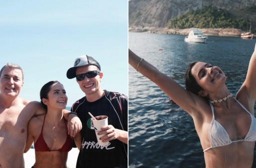 Jade Picon abre álbum de fim de ano, com fotos na praia e ao lado do irmão, Leo Picon