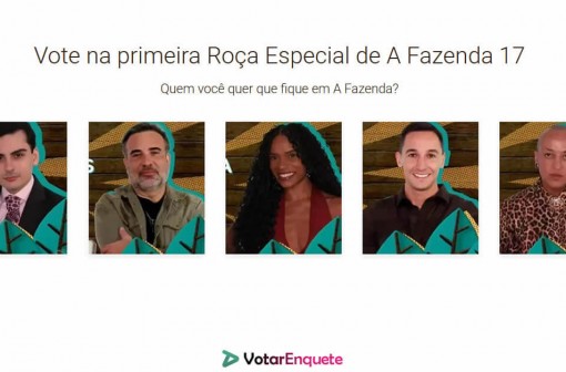 Vote na primeira Roça Especial de A Fazenda 17