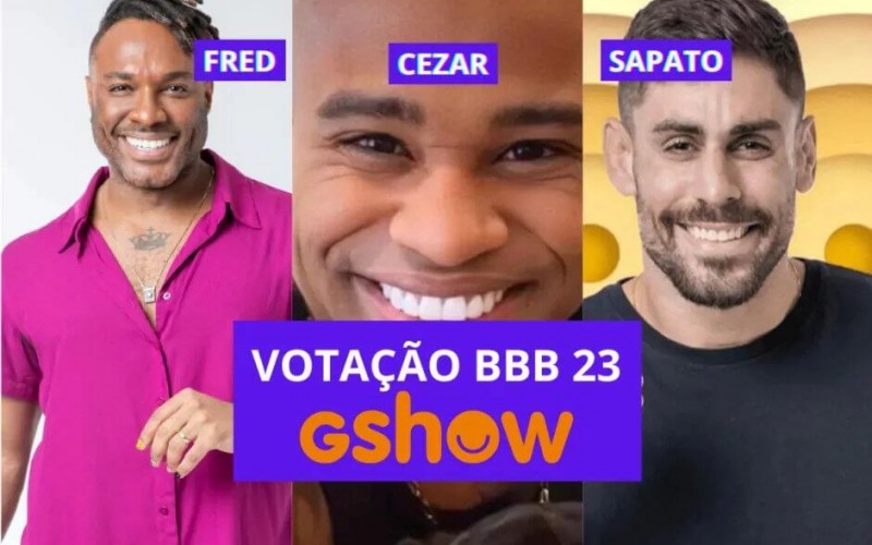 Enquete BBB 23 + Votação Gshow: Cara de Sapato, Cezar e Fred Nicácio, quem sai e quem fica no 7º Paredão?