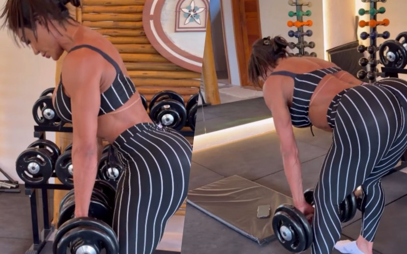 Gracyanne Barbosa treina glúteos após cirurgia no joelho