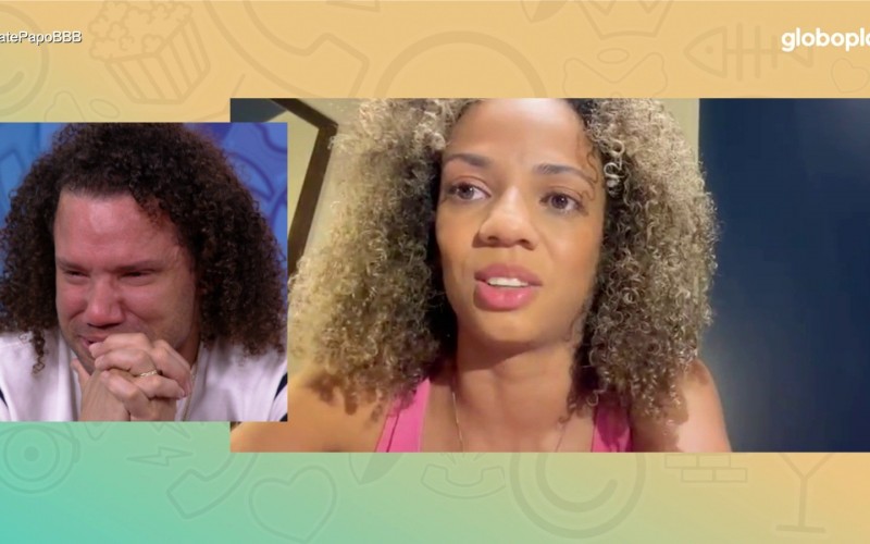 Maycon tem crise de choro ao rever a esposa no Bate-Papo BBB