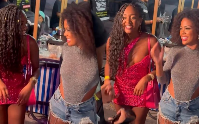 Sarah Aline e Marvvila curtem noite de samba no Rio