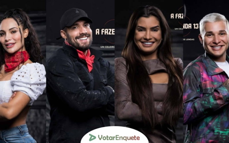 Enquete A Fazenda 13: Aline, Bil, Marina e MC Gui estão na roça; vote