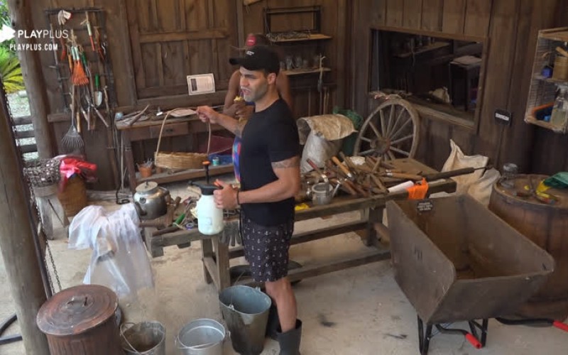 Netto aprende a cuidar da horta um dia após forte chuva