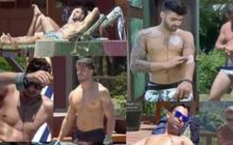 Peões capricham no visual para curtir a piscina