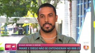 Maike diz que 'santo não bateu' com Diego Hypolito: 'Não achava graça nenhuma nele'