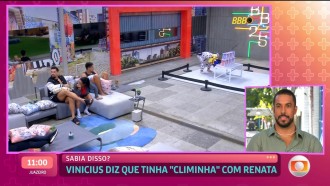 Maike vê VinÃcius falando de Renata e brinca sobre 'flerte': 'Cheguei mais rápido'