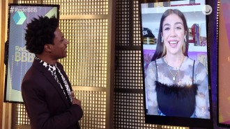 No Prêmio #RedeBBB, Foquinha revela torcida na categoria melhor casal: 'Lucas e Gil, melhor beijo da história do BBB'