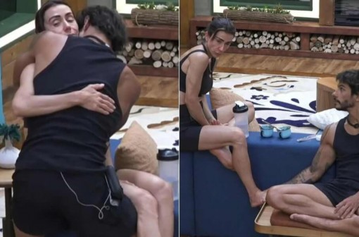 Michelle faz pergunta ousada para Shia em A Fazenda: 'Posso te pedir um beijo hoje?'.