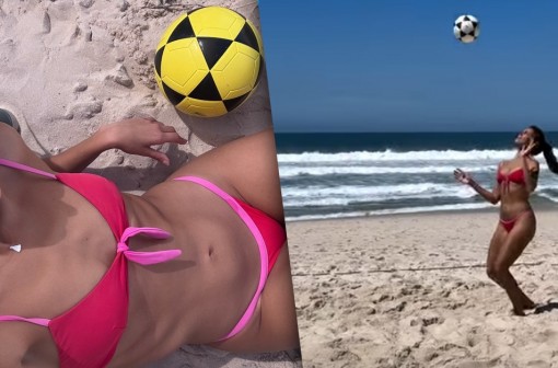 Alane Dias curte dia de sol com futvôlei na praia: 'Que saudade'