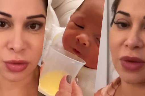 Maíra Cardi explica por que filha recém-nascida já usa copo para tomar leite