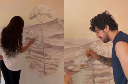 Rafa Kalimann e Nattan fazem pintura do quarto da filha, Zuza: 'Deixando marca da mamãe'