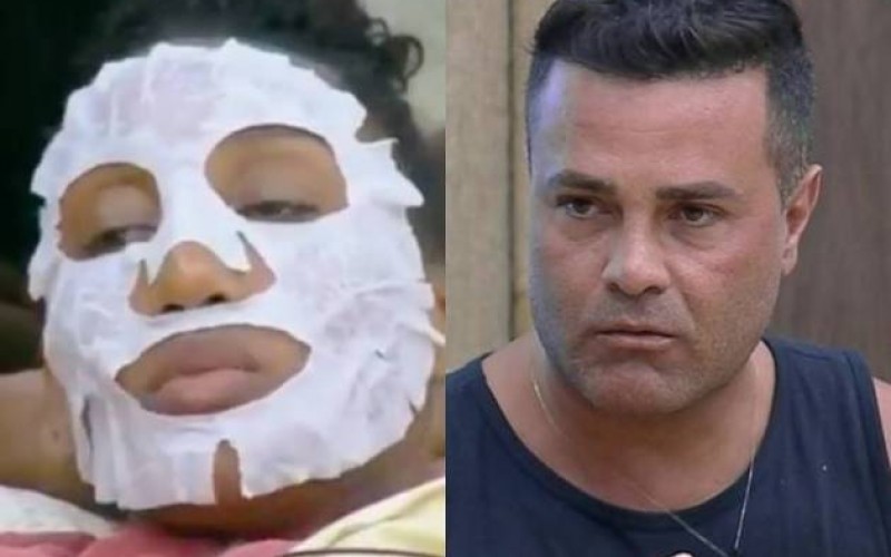 Sabrina assusta Rodrigo ao aparecer com máscara facial