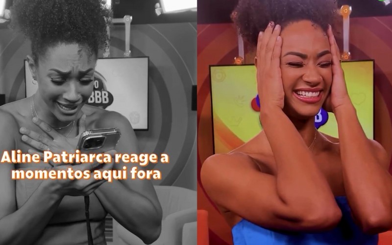 Aline reage a momentos virais do BBB 25, e se emociona com Belo e Gracyanne Barbosa no Domingão