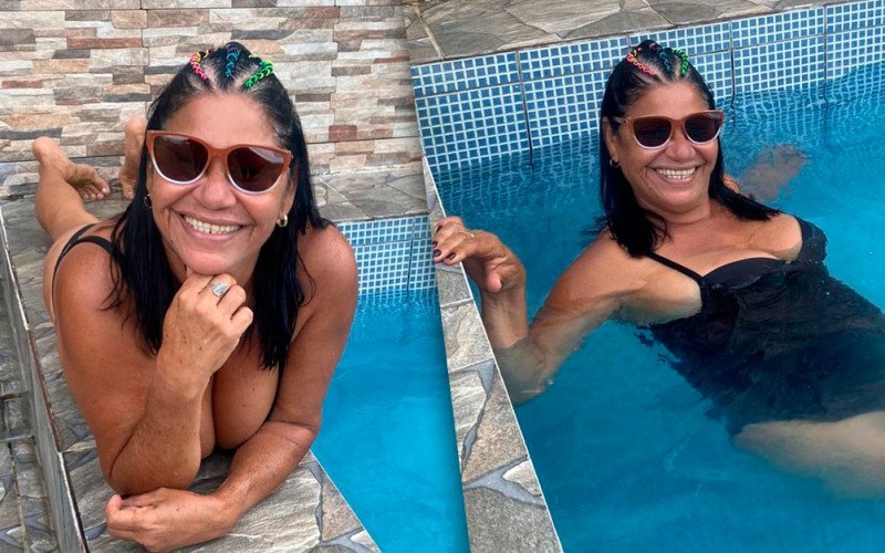 Delma celebra mudança para casa com piscina e seis quartos:
