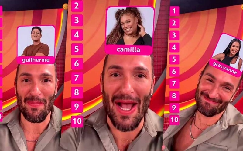 Diego Hypolito coloca Gracyanne Barbosa em último lugar em ranking dos participantes do BBB 25