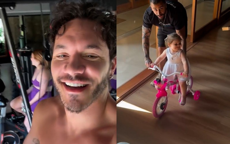 Eliezer e Viih Tube mostram treino em famÃlia com a pequena Lua