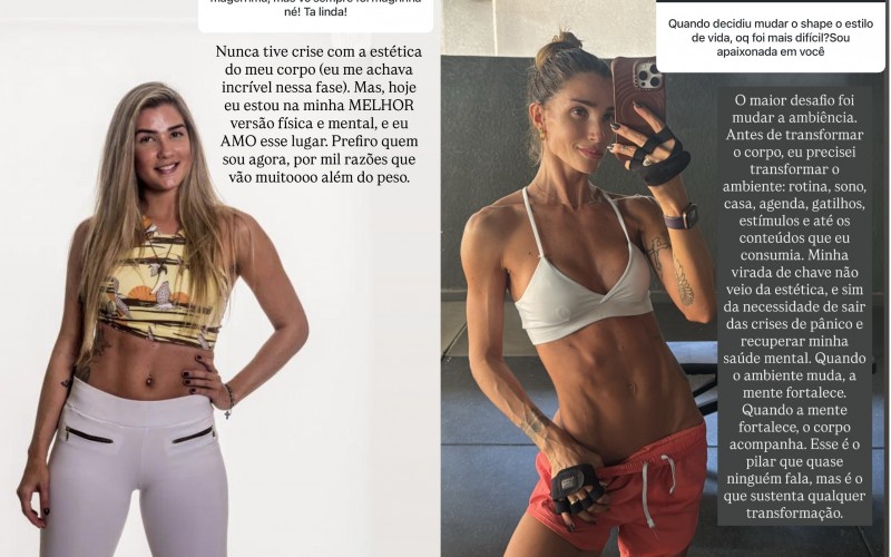 Ex-BBB Aline Gotschalg responde sobre mudanças no corpo: