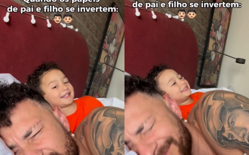 Fred Bruno se diverte com resposta do filho: