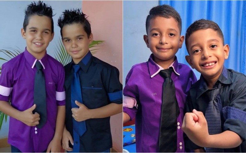 Gêmeos, João Gabriel e João Pedro têm ainda dupla de irmãos gêmeos