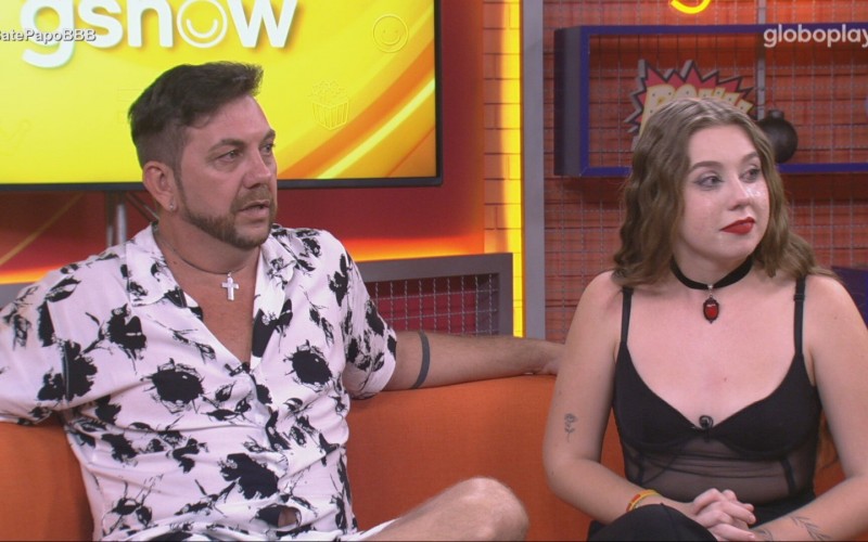 Gil mostra explicação de trecho do discurso de Tadeu Schmidt para dupla eliminada e Edilberto reage: "que vergonha"