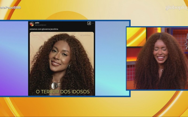 Giovanna ri muito de memes: