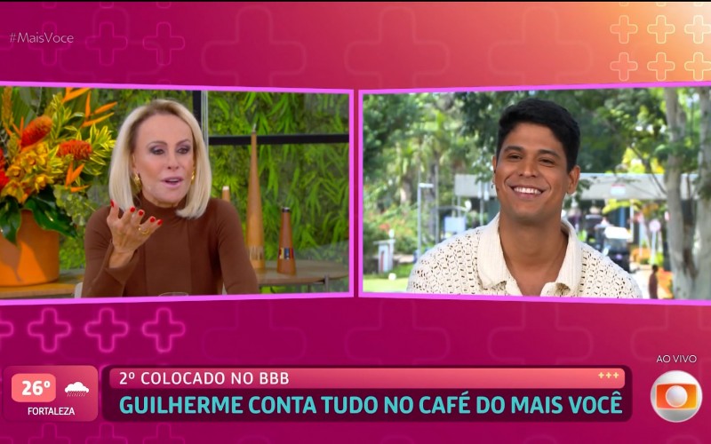 Guilherme conta a Ana Maria sobre mudança de visual durante o BBB 25: