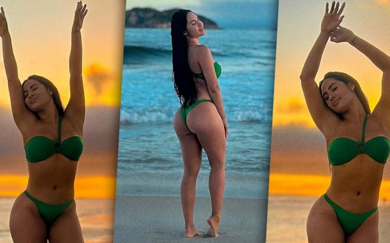 Isabelle Nogueira publica foto de biquÃni na praia e fãs elogiam: